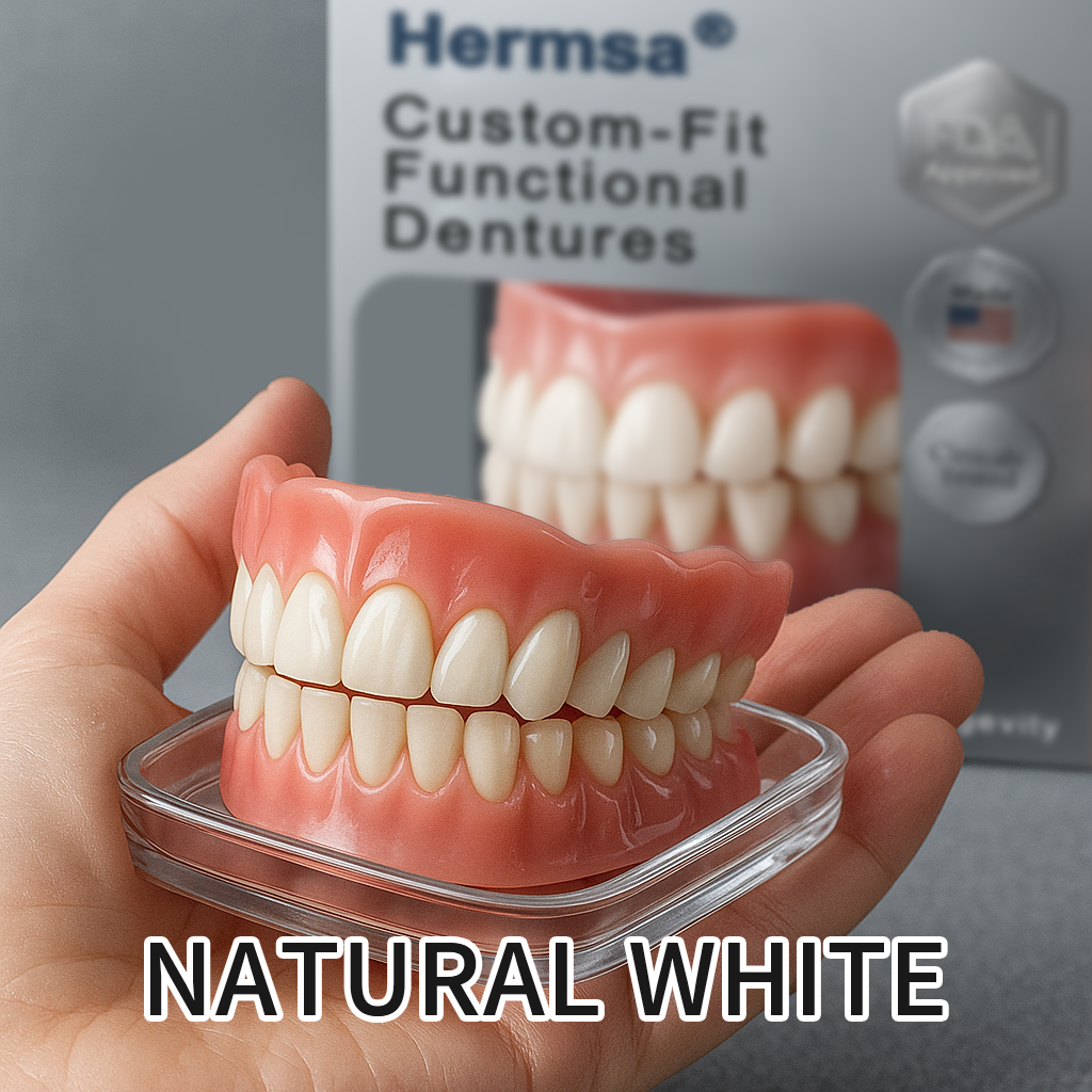 Hermsa®🌈 AdaptableFit Custom-Fit Functional Dentures – Clinically backed comfort-fit dentures | Made in the USA | FDA-Certified🦷