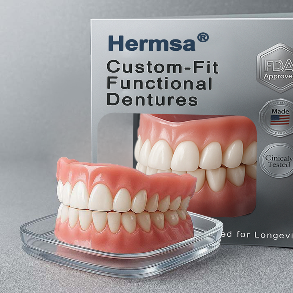 Hermsa®🌈 AdaptableFit Custom-Fit Functional Dentures – Clinically backed comfort-fit dentures | Made in the USA | FDA-Certified🦷