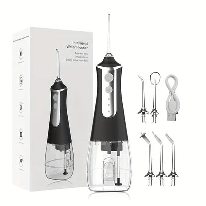 Minceetbien™ Wireless Water Flosser: Portable Dental Flosser with 5 Nozzles, Suitable for Braces, 10.14oz Water Tank, Dental Bridges and Teeth Care